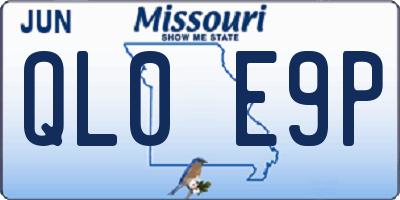 MO license plate QL0E9P