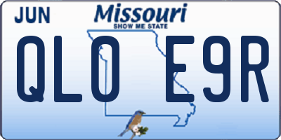 MO license plate QL0E9R