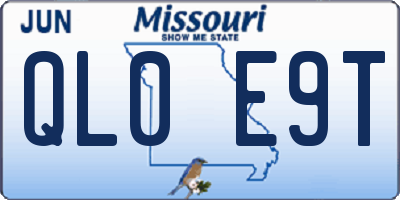 MO license plate QL0E9T