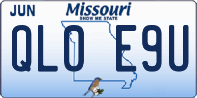 MO license plate QL0E9U