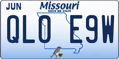 MO license plate QL0E9W