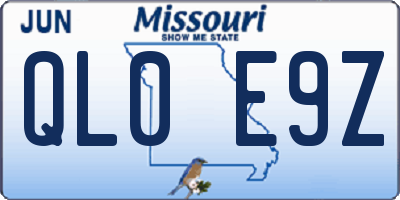 MO license plate QL0E9Z