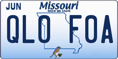 MO license plate QL0F0A