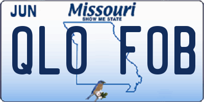 MO license plate QL0F0B