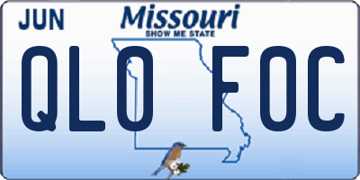 MO license plate QL0F0C