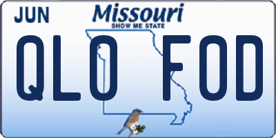 MO license plate QL0F0D