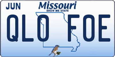 MO license plate QL0F0E