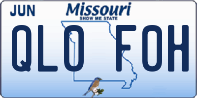 MO license plate QL0F0H