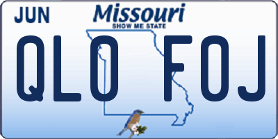 MO license plate QL0F0J