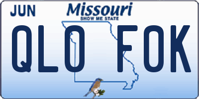 MO license plate QL0F0K