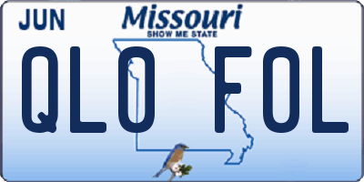 MO license plate QL0F0L