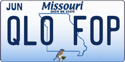 MO license plate QL0F0P