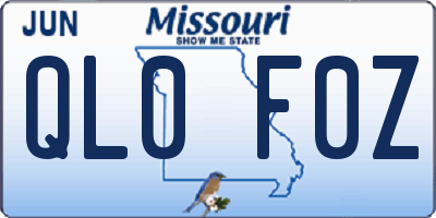 MO license plate QL0F0Z