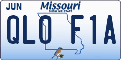 MO license plate QL0F1A
