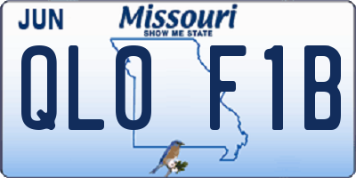 MO license plate QL0F1B