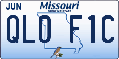 MO license plate QL0F1C