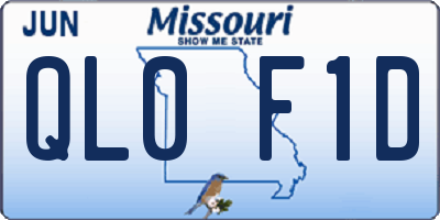 MO license plate QL0F1D