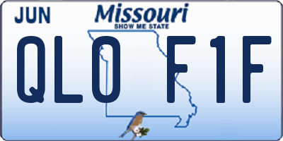 MO license plate QL0F1F