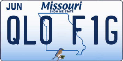 MO license plate QL0F1G