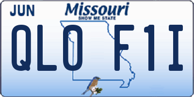 MO license plate QL0F1I