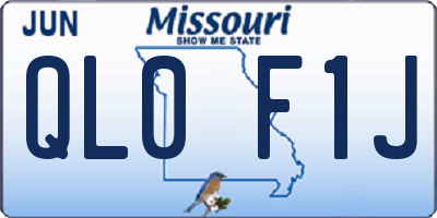 MO license plate QL0F1J