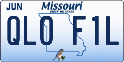 MO license plate QL0F1L