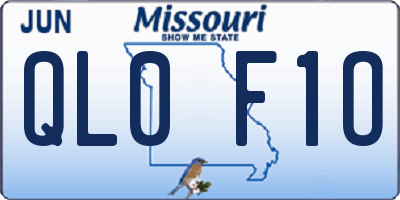 MO license plate QL0F1O