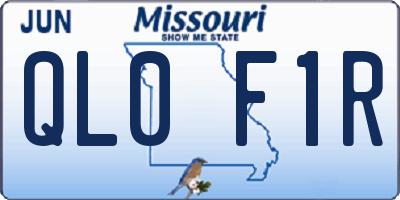 MO license plate QL0F1R