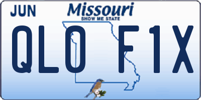 MO license plate QL0F1X