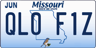 MO license plate QL0F1Z