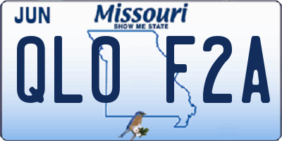 MO license plate QL0F2A