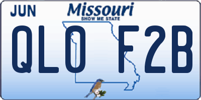 MO license plate QL0F2B