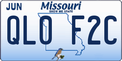 MO license plate QL0F2C
