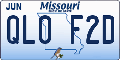 MO license plate QL0F2D