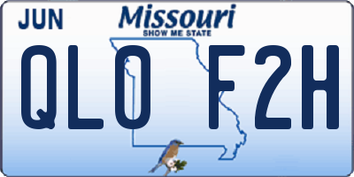MO license plate QL0F2H