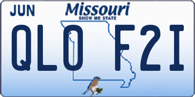 MO license plate QL0F2I