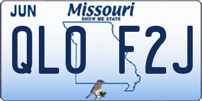 MO license plate QL0F2J