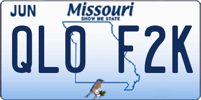 MO license plate QL0F2K