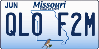 MO license plate QL0F2M