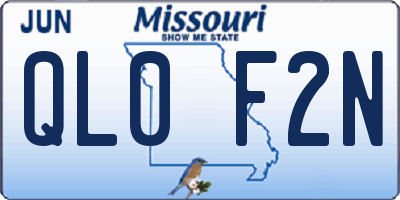 MO license plate QL0F2N