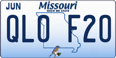 MO license plate QL0F2O