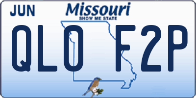 MO license plate QL0F2P