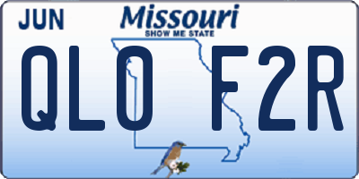 MO license plate QL0F2R