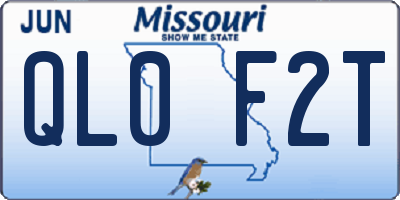 MO license plate QL0F2T