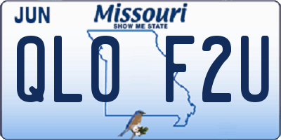 MO license plate QL0F2U