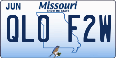 MO license plate QL0F2W