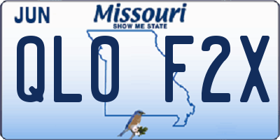 MO license plate QL0F2X
