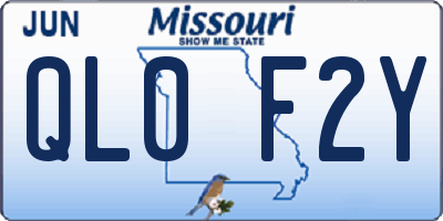 MO license plate QL0F2Y