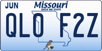 MO license plate QL0F2Z