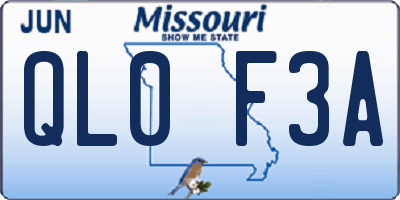 MO license plate QL0F3A
